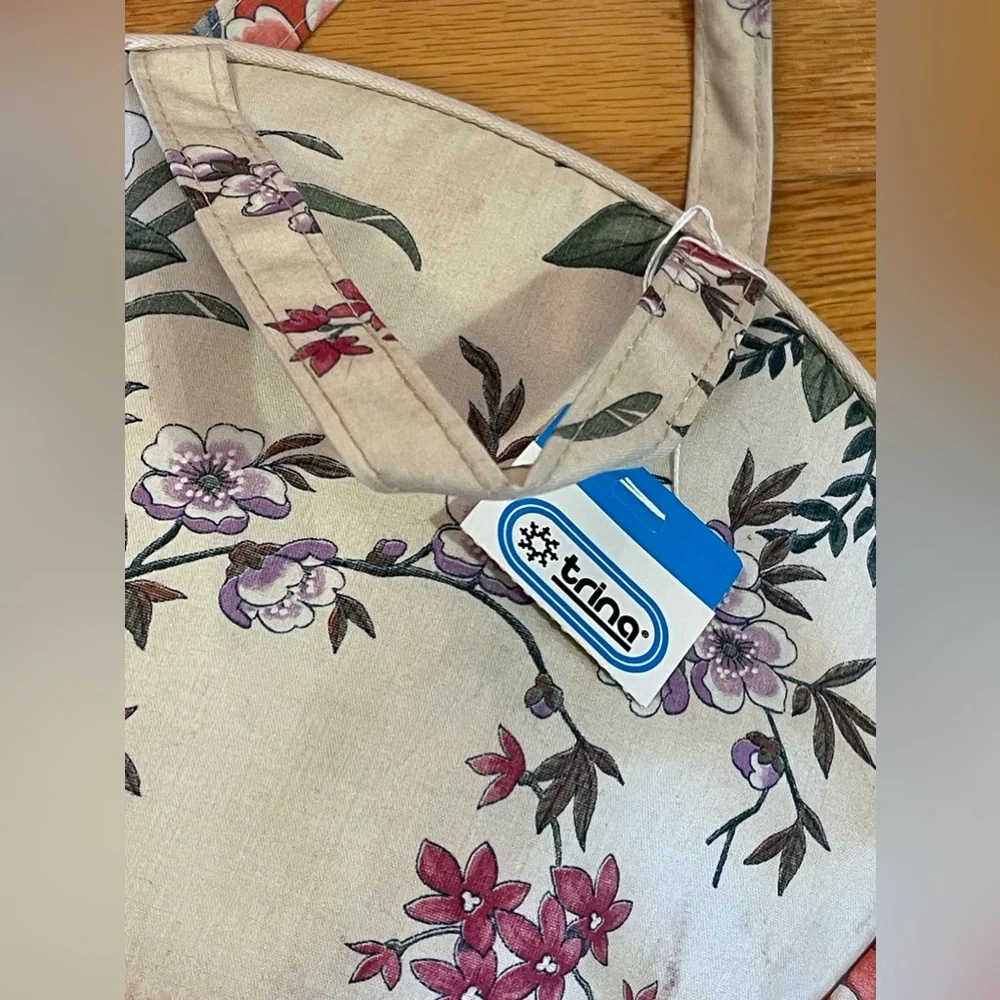 🆕Trina Inc made in USA NWT/Deadstock travel makeup bag-handled bag-floral canvas